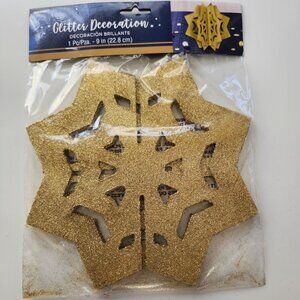 NEW Gold Glitter 3D Star Lantern 9" 8 Point Eid Ramadan Decor Holiday Party Birt